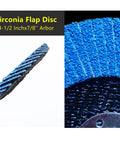 Premium Zirconia Flap Discs 40 Grit Coarse 4 Inch 3 Pack side view showing textured surface for metal grinding and polishing.