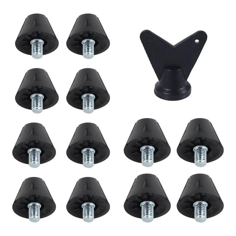12 Pack Football Boot Studs 0.51 Inch And 0.63 Inch Plastic Soccer Cleats Replacement Spikes With Nail Remover for firm surfaces.