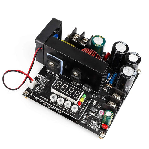 Beefed-Up 900W DC Boost Converter with LED display, cooling fan, and adjustable voltage for 12V 24V 48V power systems