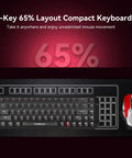 Top view of a 68-Key 65 Percent Mechanical Gaming Keyboard With Hall Effect Magnetic Switches And Lightning Fast Rapid Trigger.