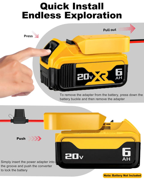2 Pack 20V Battery Adapter For Power Wheels Battery Conversion Upgrade Kit 30A Fuses 12AWG Wire Wire Terminals assembly guide