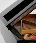 Built Different Statuary Bronze Plated Piano Hinge Measuring One Point Five Inches Wide By Thirty Six Inches Long With Dense Steel Core and Smooth Continuous Swing For Restoration Builds on a piano lid.