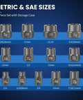 14 Piece Bolt Extractor Kit For Stripped Damaged Rusted And Frozen Nuts And Bolts Three Eighths Inch Drive Socket Set Sizes