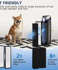 HEPA Filter B Replacement For G-guardian Air Purifier Models AC4825 AC4300 AC4800 AC4850PT with carbon prefilters shown with dog