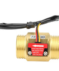 Water Flow Meter With Counter Hall Effect Sensor YF B10 Brass Body G1 Male Thread 2 To 50 Liters Per Minute DC24V For Water Heaters And Pipes Accurate Flow Readout No Fuss Readout For Everyday Use