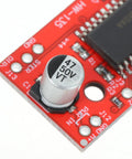 Close-up of Plug And Play Easydriver Stepper Motor Driver Control Module with capacitor, CNC plastic build