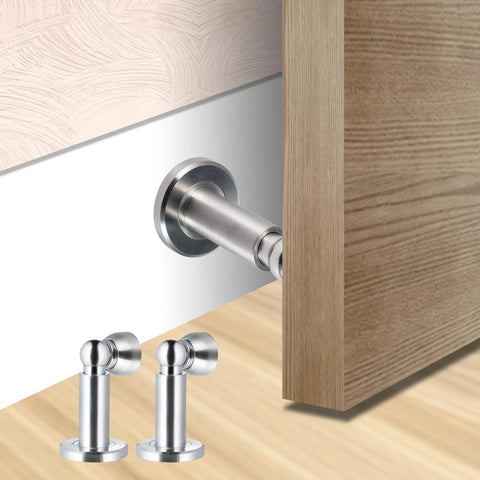 Heavy Duty Magnetic Door Stopper For Wall And Bottom Of Door With Adjustable Height From 3.15 To 4.8 Inches Windproof Anti Slip