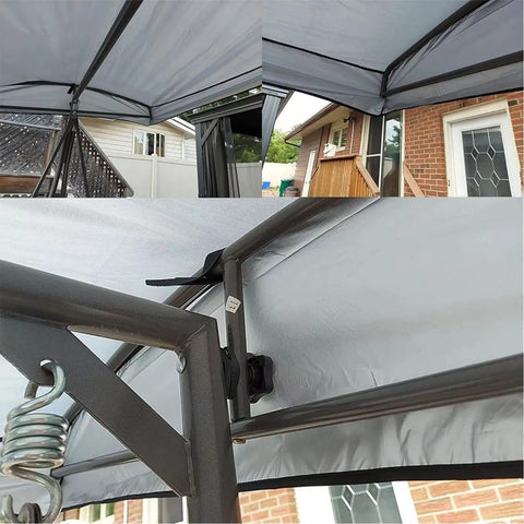 Heavy Duty Swing Chair Canopy Replacement Top Cover For 2/3 Seater Garden Swing Patio Seat Waterproof Windproof Rip Proof 210D