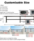 Tall Modern Metal Balcony Railing Extension Kit For Decks And Patios 8 10 12 14 16 20 Inch customizable height and length black steel