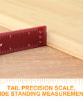 Pro Grade 3 Piece Pocket Metal Ruler Set with Inch and Metric T Type Scribing Square measuring wood with precision scale.