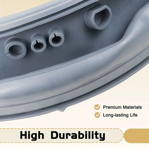 Close-up view of Heavy Duty Front Load Washer Door Gasket Seal Grey Replacement For Compatible Front-Load Washers showing durable construction