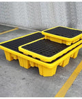 Heavy Duty Modular Spill Deck Built Like A Tank For Drums And Storage Containers Solid Polyethylene Base with Vented Mesh Surface
