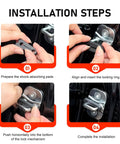 Installation steps for Tight 4 Piece Car Door Lock Covers Silences Rattling Clunks Smoothly, showing pad preparation and ring alignment.