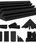 Bass Traps 12 Pack Dope 4x4x12 Inches Dense Foam Corner Panels For Acoustic Treatment And Low Frequency Absorption Echo Reduction