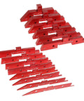 Slick 14 Piece Setup Block Gauge Set For Router Table Saws featuring red anodized aluminum blocks with laser engravings for precise measurements.