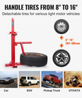 Manual Tire Changer And Bead Breaker Set For 8 To 16 Inch Tires Portable Hand Mount Tool with tire and vehicle examples