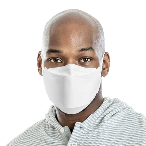 KF94 Face Mask 50 Pack Made In Korea With Four Layer MB Filter For Strong Respiratory Protection From Authentic Brands Korea worn by person