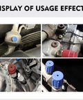Display of Must Have AC Service Port Caps 10 Pack For R134a Auto Air Conditioning System Maintenance on engine ports