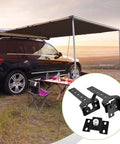 Two-Piece Heavy Duty Stainless Steel Car Canopy Awning Bracket Mounting Clamps With Quick Install Fasteners on SUV