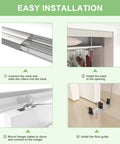 Installation guide for 4 Ft Aluminum Bypass Barn Door Hardware Kit With Double Closing Sliding Closet System Heavy Duty Finger Pull Included Ultra Smooth Quiet Operation Fits Door Thickness 1 3 8 Inch Or 1 3 4 Inch Silver Finish