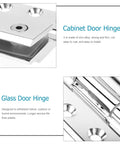 Heavy Duty Zinc Alloy Glass Door Hinge With Silver Finish For Bathroom And Wine Cabinets, Delivers Long Life And Smooth Even Opening And Closing Forces, Brushed Surface Resists Wear For Frameless Showers And Cabinets close-up