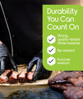 Inspire black nitrile gloves, large, disposable latex-free, used for cooking and food prep