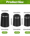 12 Pack Black Golf Ferrules For Tapered Irons, Fits 0.335 0.365 And 0.370 Shafts With Silver Ring, Easy Replacement Ferrule Set