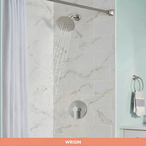 Heavy Duty Brushed Nickel Shower Faucet Set With High Pressure 6 Inch Rain Showerhead And Rock Solid Valve Kit For Straight Up Luxury Bathroom Renovations And Remodels
