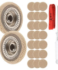30 Piece Car Headliner Repair Kit With Roof Rivets And Installation Tool For Beige Flannel Car Roof Liner Fix Pins Interior Ceiling Fabric Retainer Clips DIY Friendly Quick Fix, showing beige fabric discs, installation tool, and measuring tape