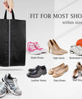 Must Have Travel Shoe Bags Set of 4 Large Waterproof Lightweight Organizers for various shoes including skate, heels, and leather.