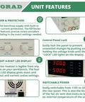 Features of Precision Variable DC Power Supply 30V 5A with dual LED displays, digital controls, and adjustable voltage settings
