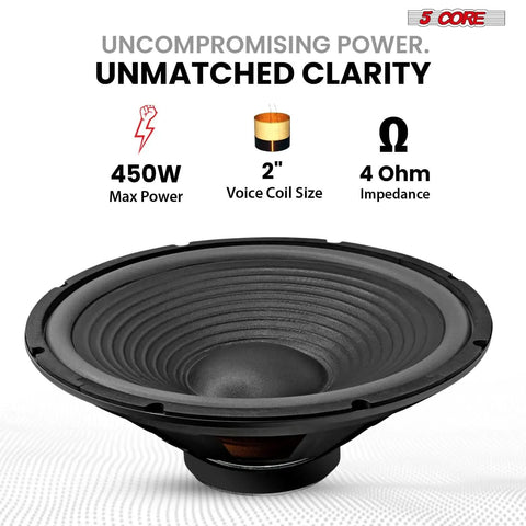 15 Inch Guitar Speaker 220W RMS 450W Peak 4 Ohm With Y30 Ferrite Magnet For PA And Amp Cabinets And Systems Warm Lows Clear Mids