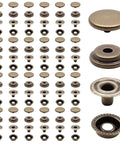 Heavy Duty Bronze Snaps Kit 200 Pieces 15mm Includes Caps Sockets Studs Eyelets For Canvas Marine Boat Projects Durable Copper Material Great For Tents Gear And Outdoor Repairs image