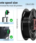 Regular PLA Filament 1.75mm 53mm Spool 250g Six Color Pack For Beginners Ready To Print, spool size dimensions diagram