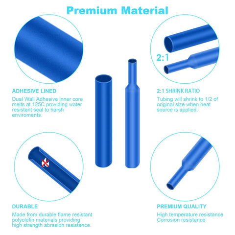 900 Pcs Wire Heat Shrink Tubing Kit With 2 To 1 Shrink Ratio Marine Grade Waterproof Heat Shrink Tubing Premium Large Electrical Shrink Tape
