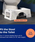 Carrara Marble Toilet Stool in Gray 7 Inch Height for easier healthier pooping, doctor recommended bathroom accessory.