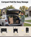 Lightweight Collapsible Wagon Cart For Easy Hauls in car trunk, showing compact foldable utility wagon next to groceries and bags