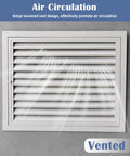 Heavy Duty Aluminum Wall Access Panel With Secure Magnetic Latch And Crisp White Louvered Vents For No Sweat Drywall Inspection And Top Shelf Airflow Control 36 By 48 Inch, louvered design for airflow.