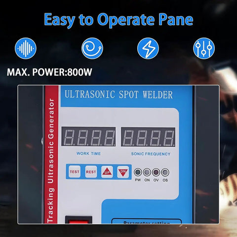 Display panel of Pro Grade Handheld Ultrasonic Plastic Welding Machine With LCD Display, 700W 28KHz Spot Welder For PP PVC PET ABS