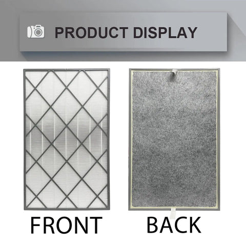Front and back image of HEPA Filter Replacement For Shark HE601 HE602 Air Purifier, 99.97 Percent 0.3 Micron Filtration.