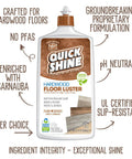 Straight Up Slick Hardwood Floor Polish In A Compact 27 Oz Bottle displaying shiny hardwood floor polish with user benefits.