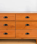 Wooden dresser with three inch cup drawer pulls set of five in flat black modern kitchen cabinet handles hardware for cupboards