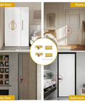 Magnetic Closet Door Latch Set Gold Finish With Solid Brass Body And Stainless Steel Striking Plate For Concealed Pantry Locks