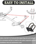 Illustration of Trailer U Bolt Kit For 2-3/8 Inch Round Axle 3500 Lb Capacity with installation guide and components.