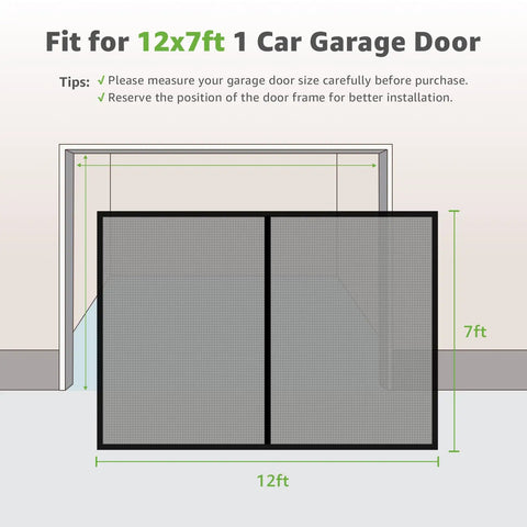 Built Tough Garage Door Screen For 1 Car 12x7 Ft Magnetic Closure diagram fitting tips