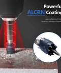 Spot Weld Cutter Set 34 Piece Double Sided Three Eighth Inch HSS Sheet Metal Hole Cutter Auto Body Tools Punch Remover Panel Separator Pro Grade AlCRN Coated For Low Friction And Heat Reduction in use demonstrating ALCRN coating.