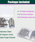 Package of 20 Pcs Stainless Steel Corner Braces 25mm By 25mm L Shaped Right Angle Brackets For Wood Furniture With Screws Included.
