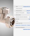 Three Quarter Inch Air Piping Tee Fittings, Nickel Brass Plated, 200 PSI Working Pressure, Quick Connect Compression