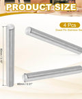 Image showing product dimensions and visual details of Eight Mm By Eighty Mm Dowel Pin Set Of Four In 304 Stainless Steel Silver, 4 pcs.