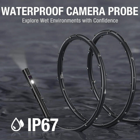 5mm Dual Lens Endoscope With Light For Auto Repair And Home Diagnostics waterproof probe, IP67, on wet surface